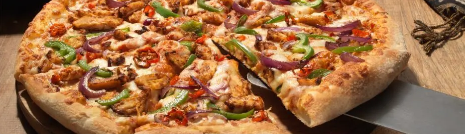Domino's Pizza - Fresh, hot Domino's-style pizza arrives loaded with bold flavors and melted cheese in every slice.